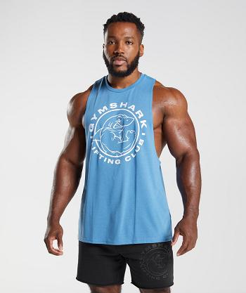 Camiseta Tirantes Gymshark Legacy Drop Arm Hombre Azules | CO 3228RVD